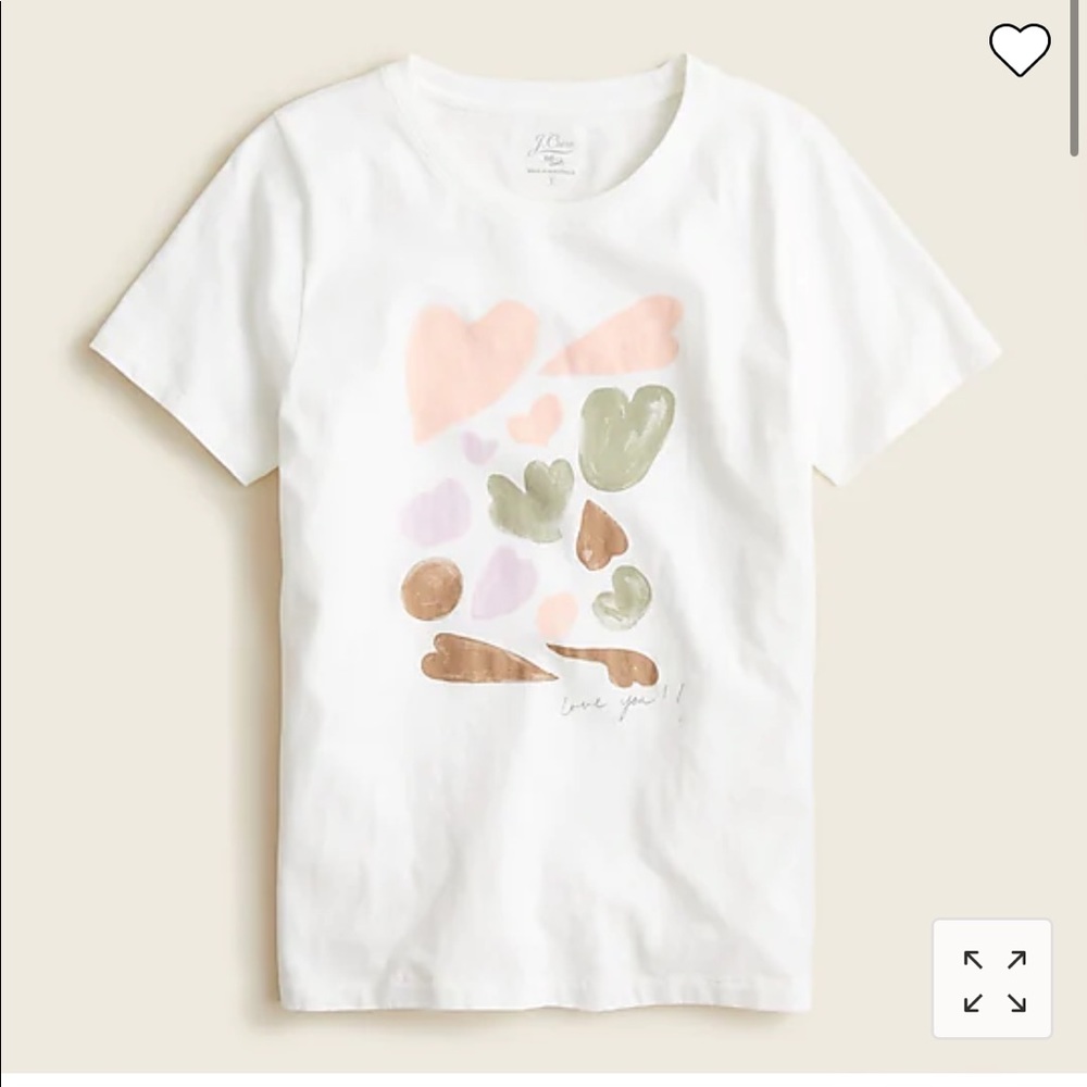 NWT Broken-in jersey abstract heart crewneck T-shirt Women